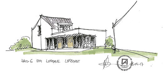 Lippeaue Zeichnung 1 Haus